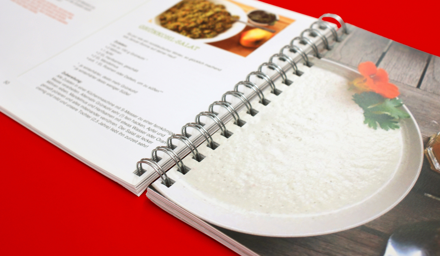 Spiralbindung bei Kochbuch Beispiel 