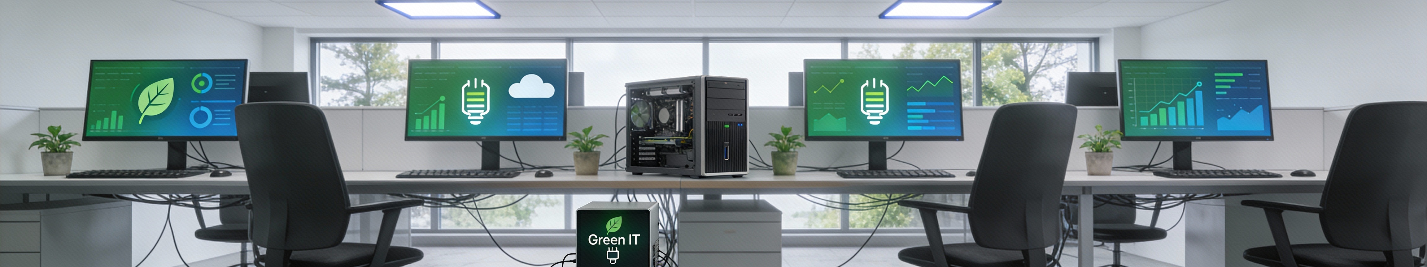 Banner Green IT schont die Umwelt und Mitarbeiter