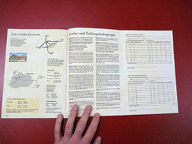 Die Bestellpostkarten auf der Katalog Umschlagseite (hinten)
