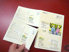 Postkarten in DIN A5 Katalog perforiert eingebunden