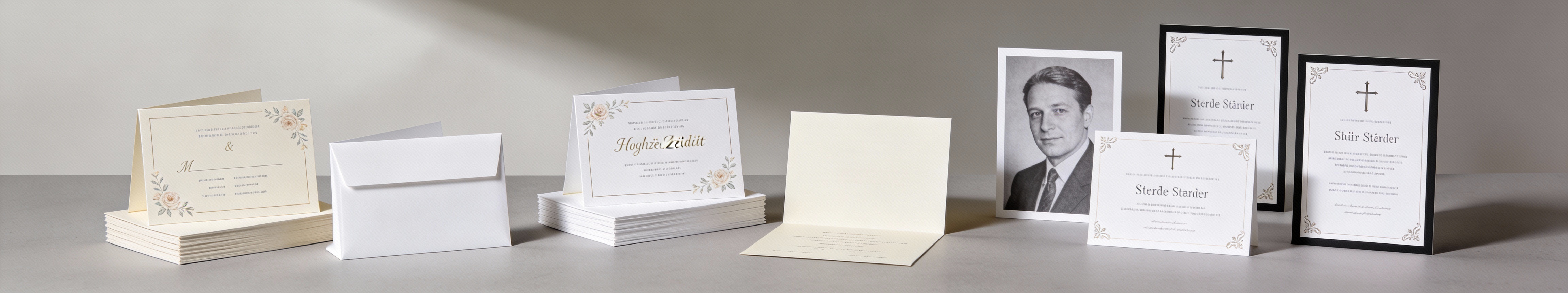 Privatdrucksachen Druckerei für Sterbebilder, Traueranzeigen und Hochzeitskarten