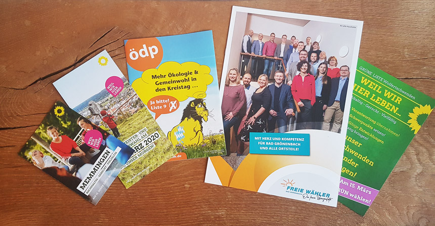 Muster für Flyer Wahlen Bündnis90 Die Grünen - ÖDP - Freie Wähler